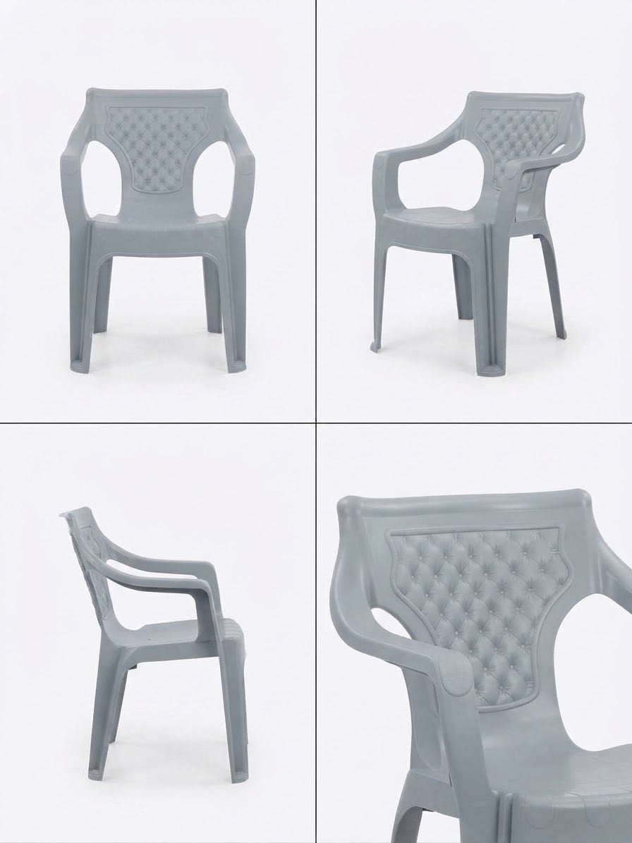 Wings Bubbly Chair | Premium Molded Plastic Armchair with Tufted Backrest