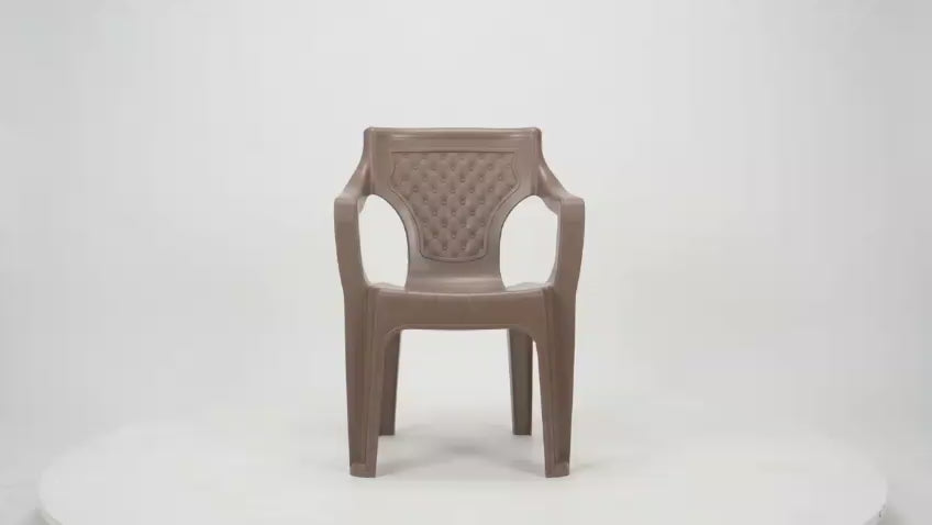 Wings Bubbly Chair | Premium Molded Plastic Armchair with Tufted Backrest
