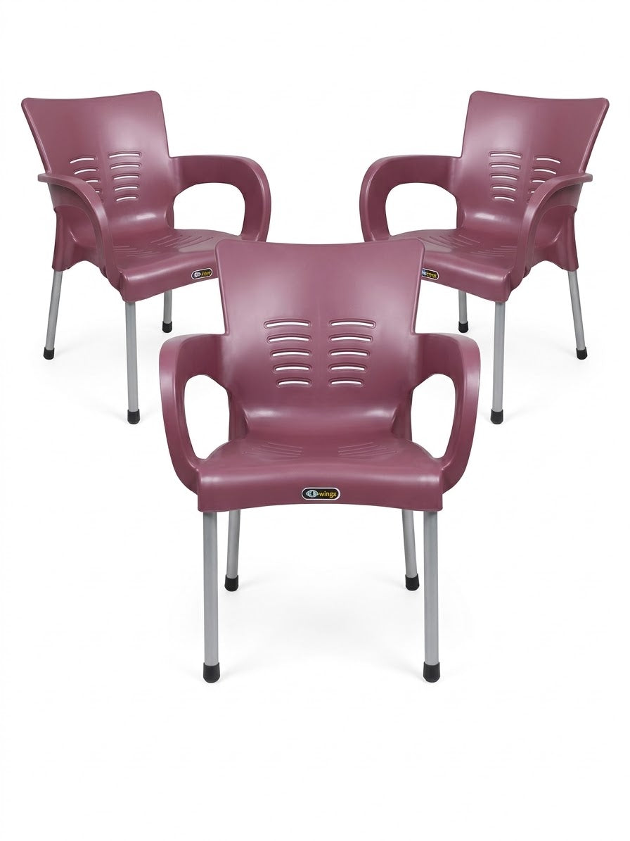 Wings Relaxo Heavy Duty Plastic Chair with Metal Legs