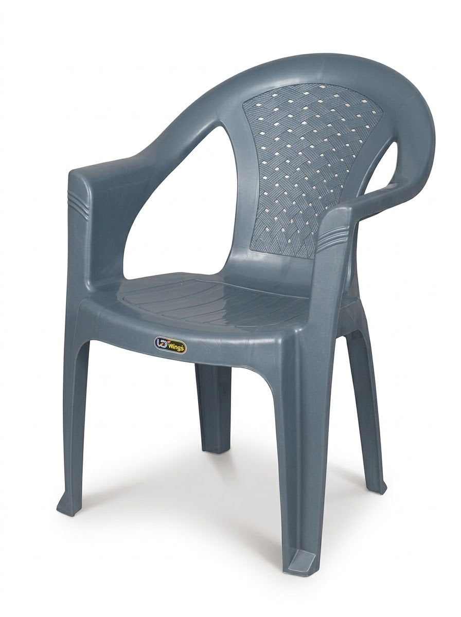 Wings Safari Plastic Chair with Armrests - Durable & Stackable