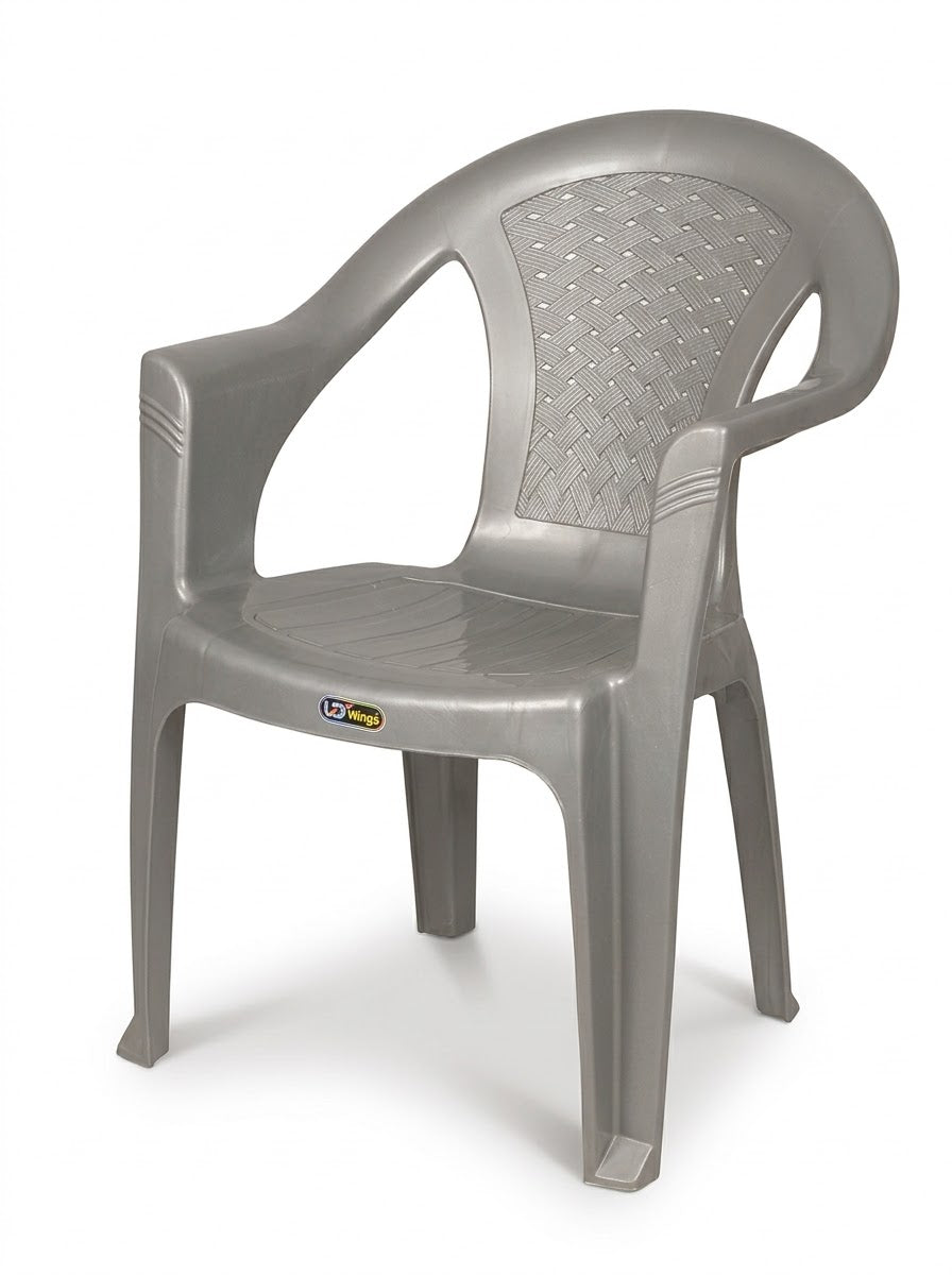 Wings Safari Plastic Chair with Armrests - Durable & Stackable