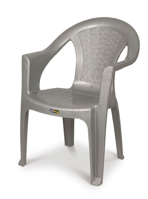 Wings Safari Plastic Chair with Armrests - Durable & Stackable