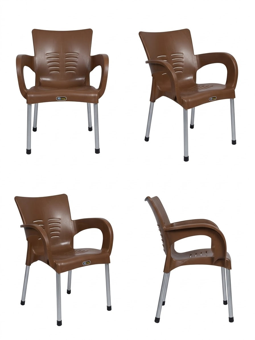 Wings Relaxo Heavy Duty Plastic Chair with Metal Legs
